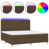 VidaXL Sommier à Lattes de Lit avec Matelas et LED, Lit Rembourré avec Tête de Lit, Lit Double, Lit Adulte de Chambre, 3135544