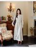 Women's French Stand Collar Belted Long Dress - Early Spring 2026, Elegant and Stylish with a High-End Waist-Cinched Design.