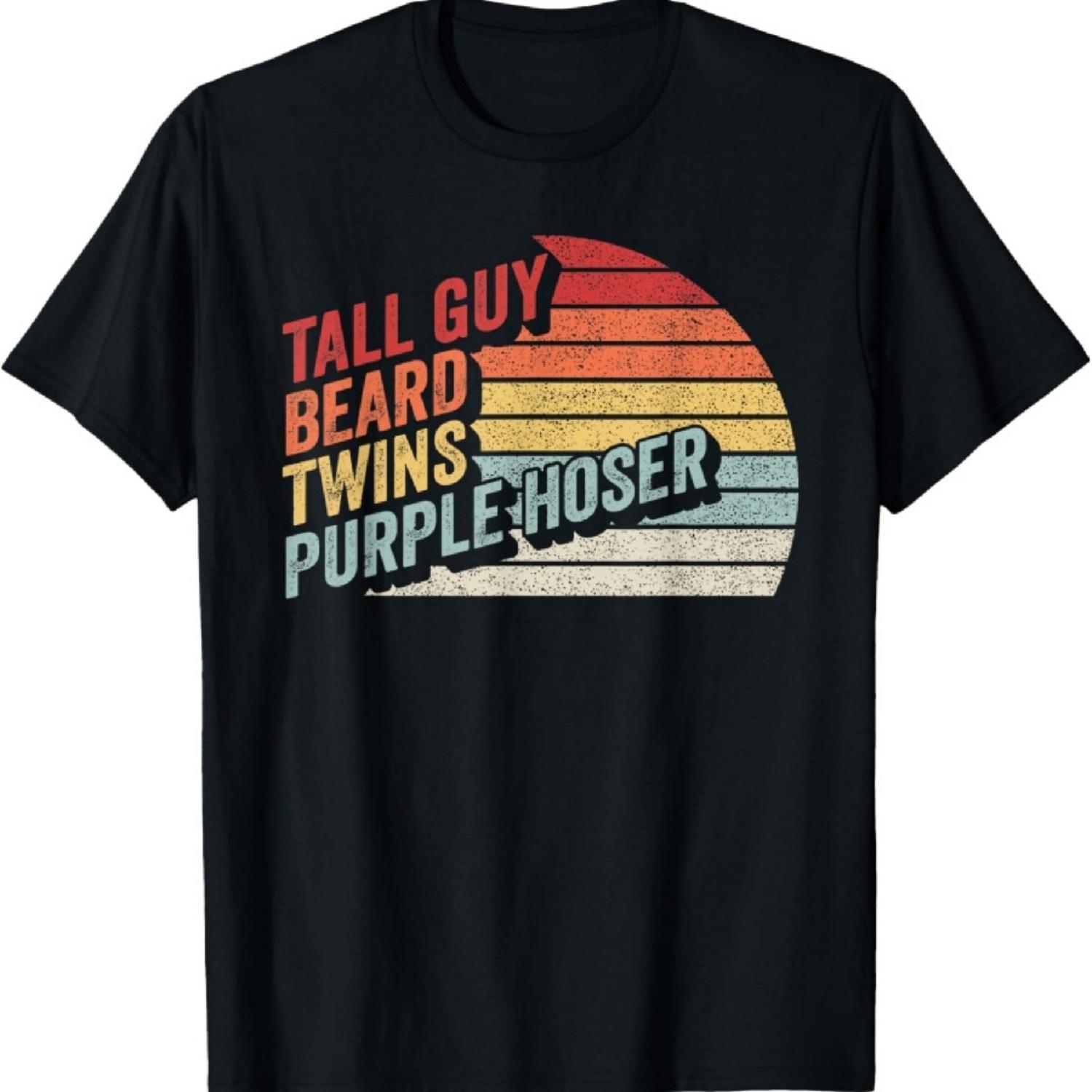 

Vintage Retro Tall Guy Beard Twins Purple Hoser T-Shirt XXXXXL чёрный