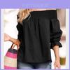 Stylish Women Off Shoulder Tops With Back Bow Knot And Long Sleeves For Summer Outings