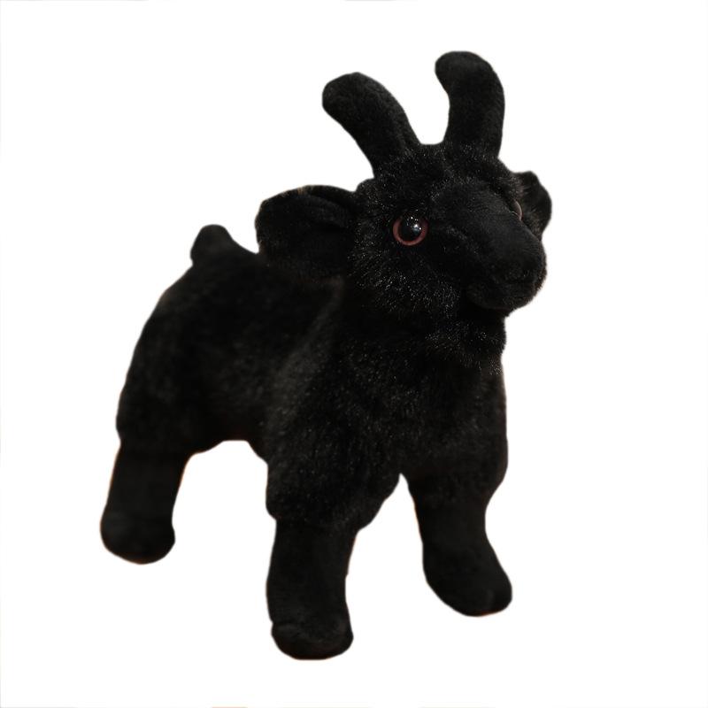 Cute Simulation Goat Pendant Plush Toy Doll Black Goat Doll Girls Bag Keychain Pendant