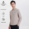 Langdeng Men's 5A Antibacterial Pique Long Sleeve Polo Shirt
