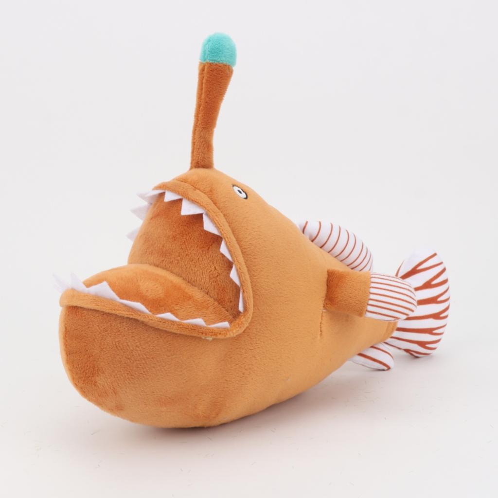 25cm/9.84in Melanocetus Johnsonii Devil Fish Lantern Fish Plush Toys Game Peripheral Dolls for Kids Birthday Xmas Gifts Home Dec