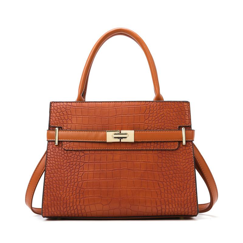 Handbag bag women's new stone pattern messenger bag light luxury texture commuter shoulder bag