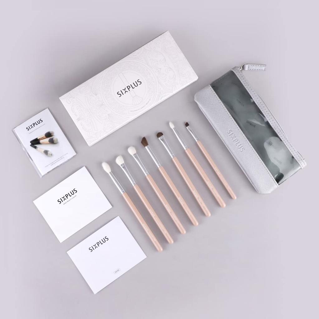 SIXPLUS Six Plus Wool Pony Hair Makeup Eye Makeup Brushes Brushes, 7-Piece Set,
