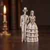 Figurina Sposa e Sposo Scheletrici, Ornamenti Teschio Coppia in Resina, Statua Coppia Nuziale per Decorazioni Casa di Halloween