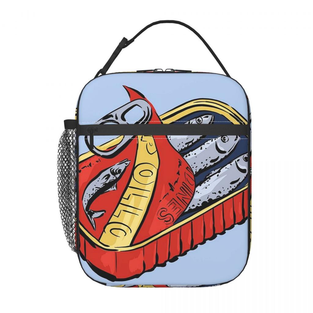 Open Sardine Can With Fish Print Insulated Lunch Bag for Kids School Cooler Thermal Food Box Tote Portable Lunch Boxes Container