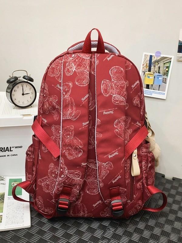 Style Small Bear Backpack For Girls And Teens With Nylon For School Use