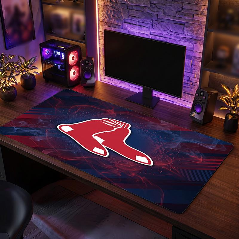 Boston Red Sox Pattern Mousepad Anti?Slip Rubber Desk Pad For Gaming Working Desktop Decoration