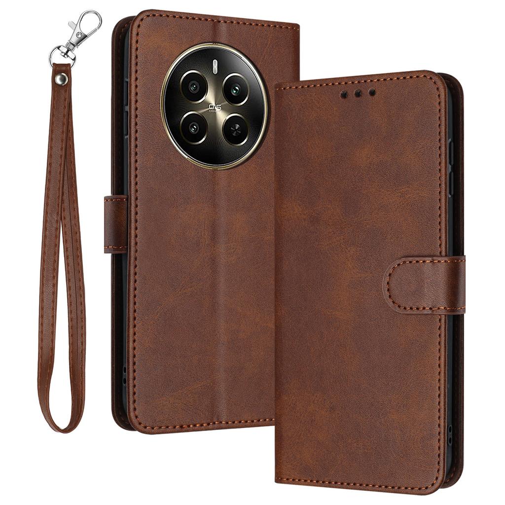For Realme Narzo 70 5G/Narzo 70 Pro 5G/P1 5G/12 4G/12+ 5G Case Flip Stand PU Leather Wallet Phone Cover Calf Texture