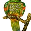 Vintage Styles Parrots Jewelry Case With Colorful Enameled Finish And Portable Desktop Size