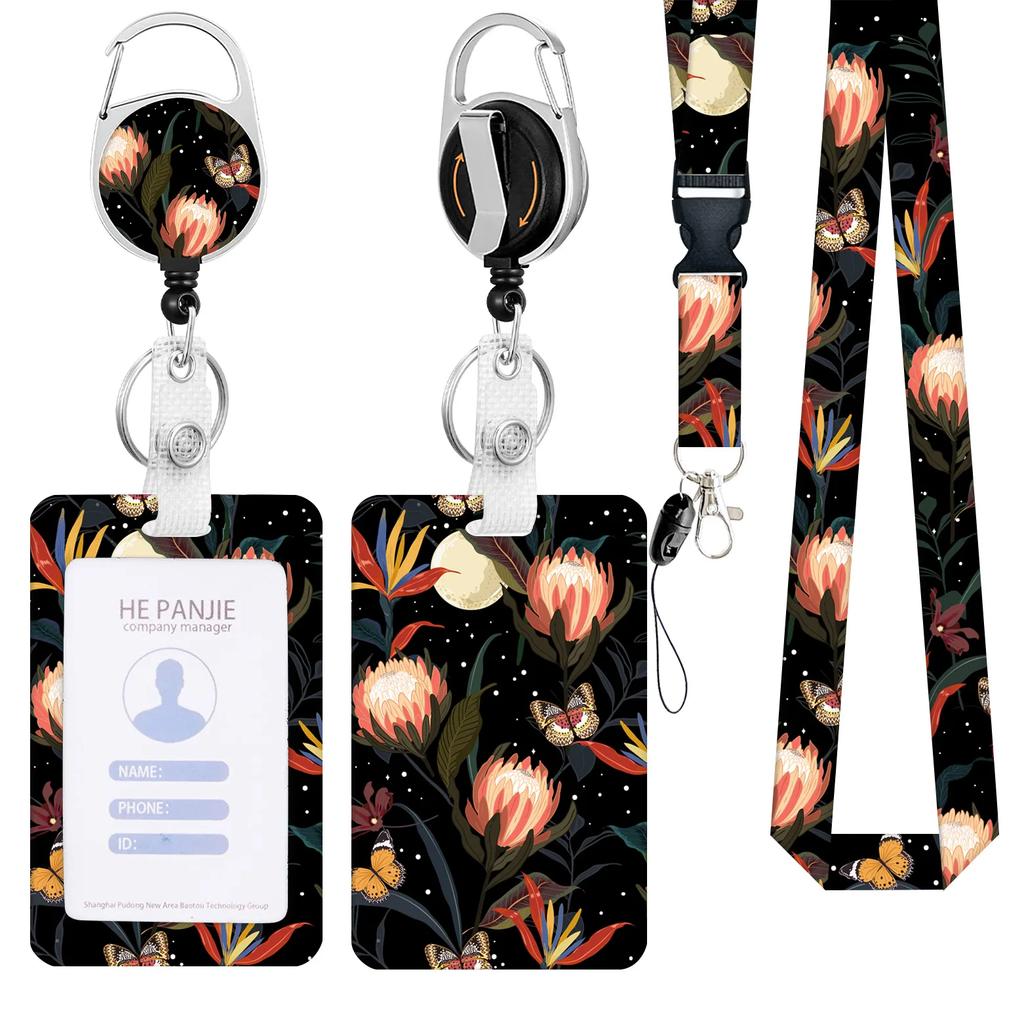 Work Office Badge Holder Fashionable Badge Holder Retractable Reel Stylish Id Card Protector for Work School Professionals Badge