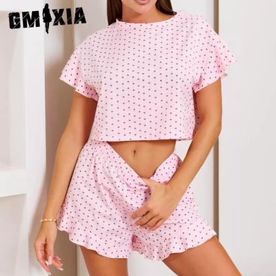 Summer Short-sleeved Shorts Two-piece Loungewear Women's Loose Comfortable Suit