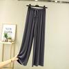 Einfarbig Hohe Taille Frühling Sommer Herbst Gerade Schnürung Dünne Loungehose Elastische Taille Lockere Freizeithose Lässige Yoga-Home-Hose