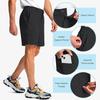 Men's Workwear Shorts With Multiple Pockets, Elastic Waistband, Loose Cotton, Casual Outdoor Lightweight Work Shorts