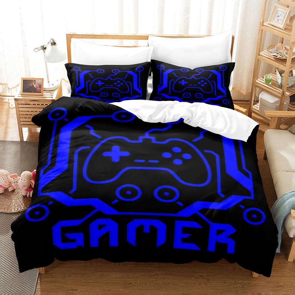 3D Digital Printing Three-Piece Quilt Cover Gamepad Three-Piece Set