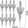 DIY Artificial Frosted Snow Covered Pine Twigs Fake Pine Needle Stem Xmas Wreath Bouquet Winter New Year Holiday Craft Ornaments