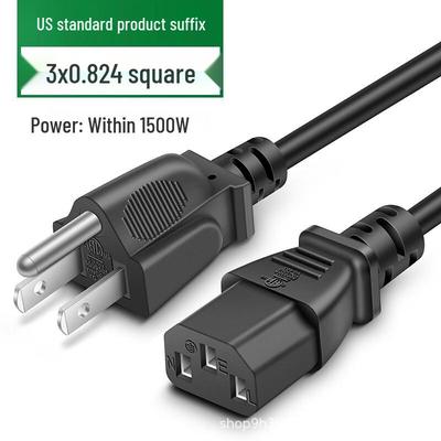 US Standard 18AWG Pure Copper C13 Power Cord with Three-Pin Plug