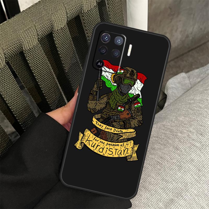 Etui z flagą Kurdystanu do Oppo A78 A98 A80 A40 A60 A18 A38 A58 A15 A17 A77 A74 A94 A54 A57S A16 A76 A96 Pokrowiec