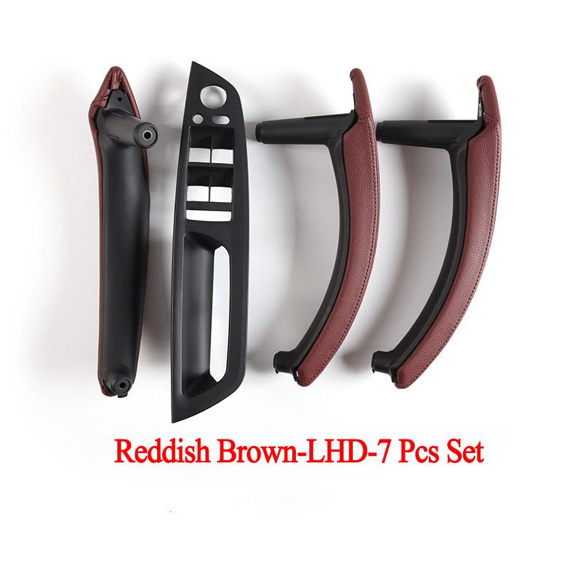 Suitable for  LHD or RHD Cars Interior Plastic Door Pull Handle with Leather Handle Cover 7pcs Full Set for BMW X5 X6 E70 E71 E72