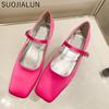 Fashion SUOJIALUN 2025 Summer Women Flat Shoes Round Toe Shallow Soft Ballerina Shoes Ladies Casual Dress Ballet Loafers Classics Mujer