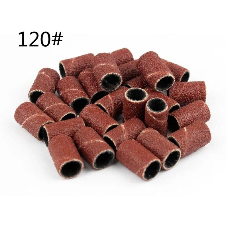 100Pcs Sanding Bands Grit File for Professional Manicure Pedicure Nail Electric Drill Machine Grinding Sand Ring Bit