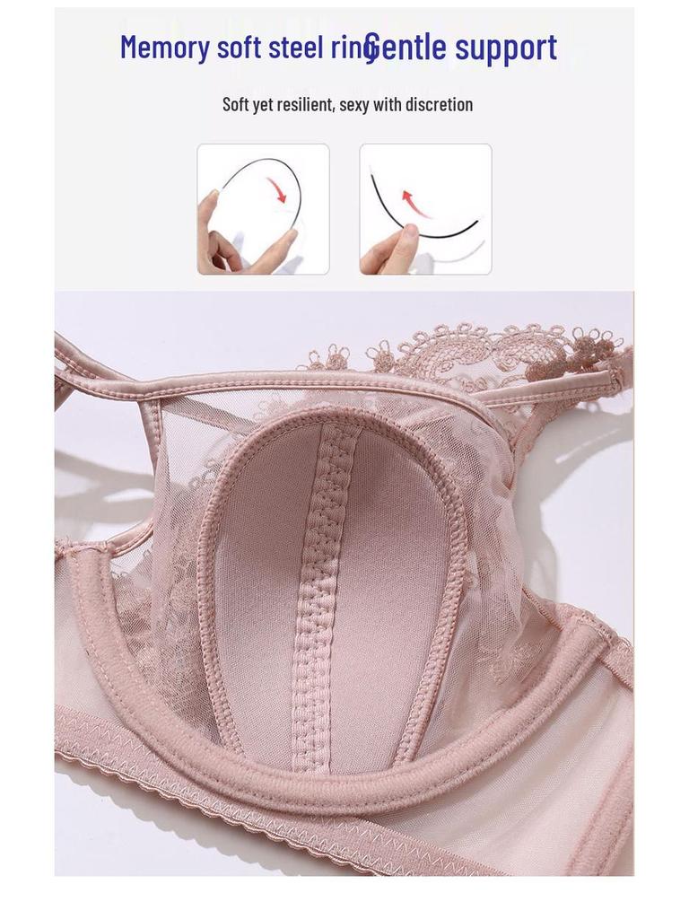 French Lace Bunny Ears Bra Set - Anti-Sagging Design for a Sleeker Look