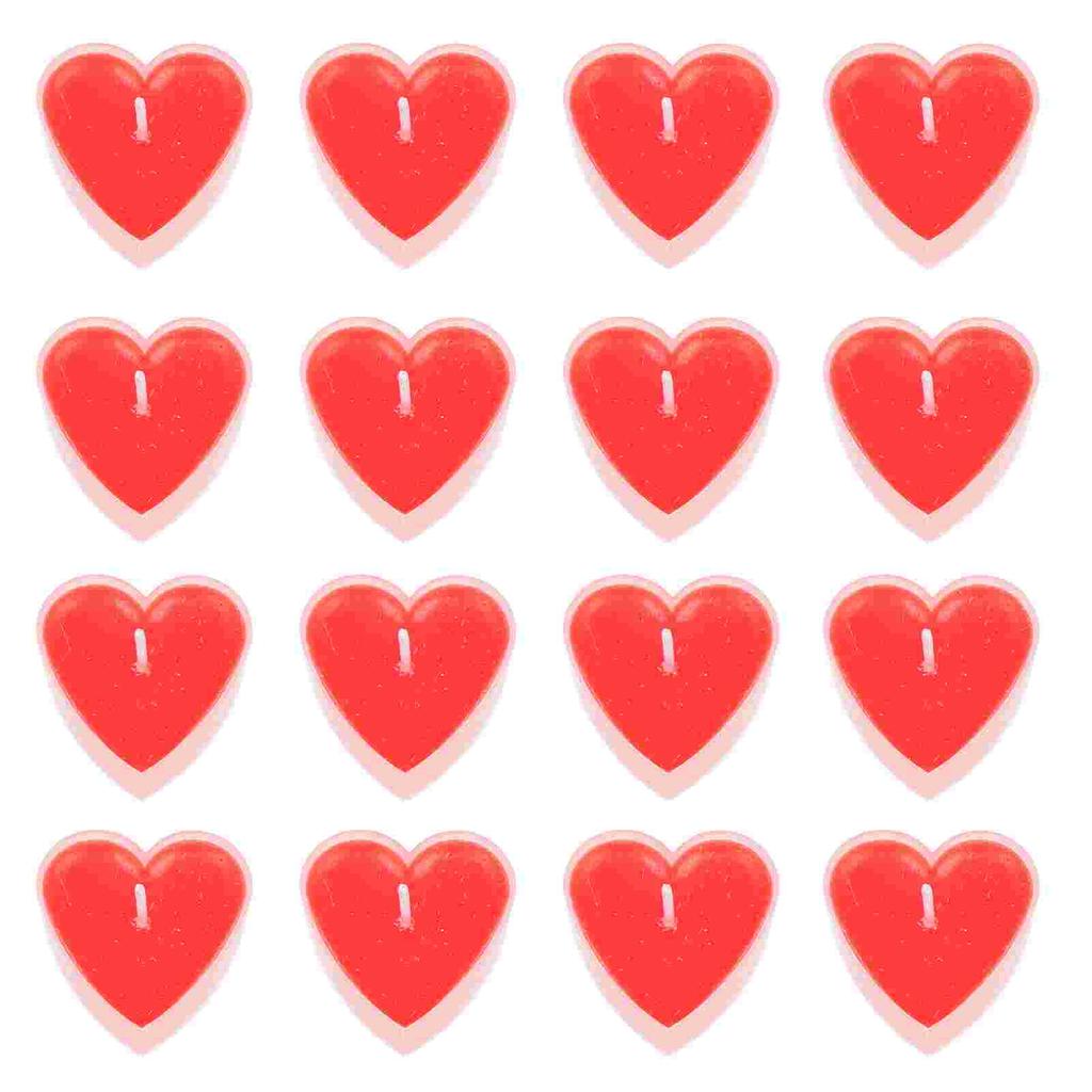 18 Pcs Love Scented Decor Valentine's Day Props Shaped Romantic Decorative Candles Paraffin Handles Heart