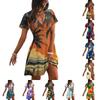 Vestito Casual da Donna alla Moda con Stampa Hawaiana a Maniche Corte