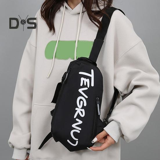 Crossbody Bag with Adjustable Belt Unisex Chest Bag Zipper Closure Large Capacity Fashionable Shoulder Bag Sports Bag
