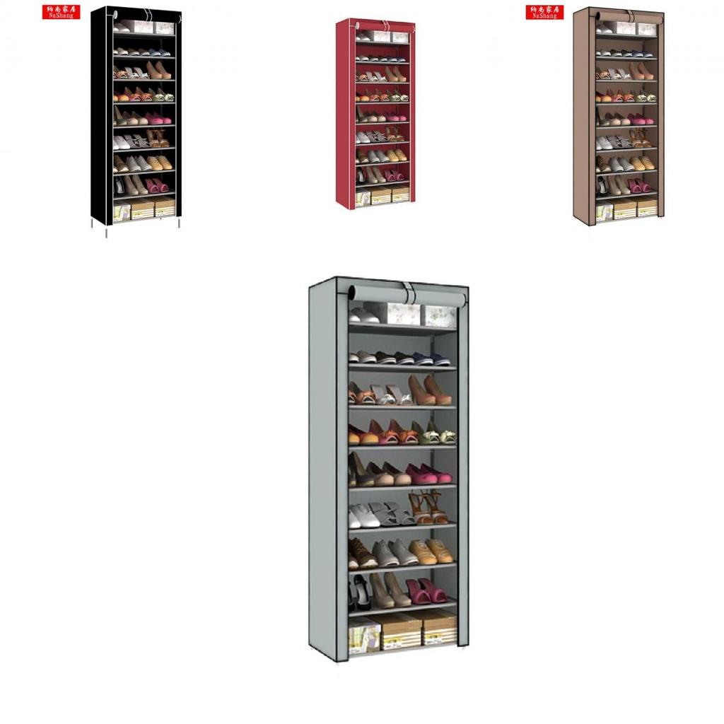 Large Capacity Metal Shoe Cabinet With Multiple Layers And Dustproof Design For Home Rental And Dorm Storage Modern And Simple Style