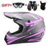 Full Face Motorcycle ATV Dirt Bike Karting Helmet ABS Universal Seasonal Riding Gear With Visor Mask Gloves