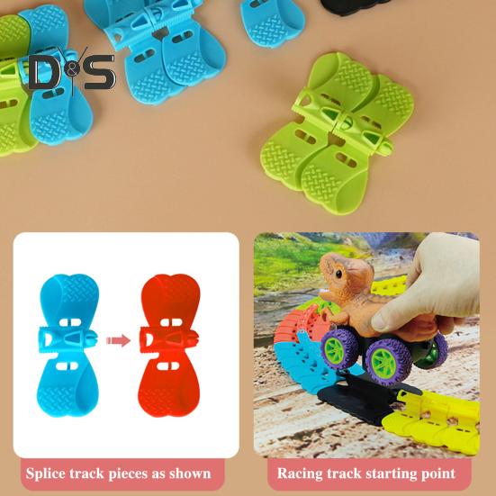1 sada Dinosauří autodráha s lehkou hudbou Vzdělávací DIY stavění dráhy Antigravitační hra na horské dráze Dino Truck Hračka šplhání závodní auto