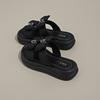 Fashion Women's Slippers Summer New Thick Bottom Round Head Open Toe Bow Sandals Casual Fashion Comfortable Soft Sole Slippers