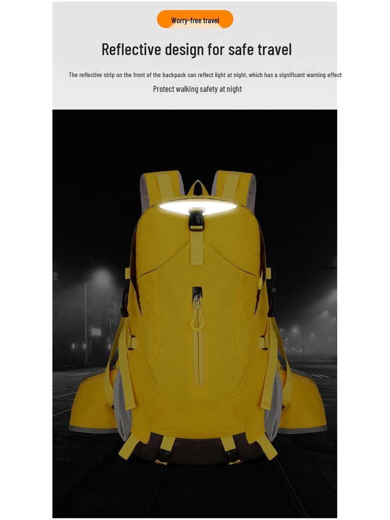 Lightweight & Waterproof Reflective Hiking Backpack - Large Capacity for Men & Women, Ideal for Camping, Cycling, and Outdoor Activities
