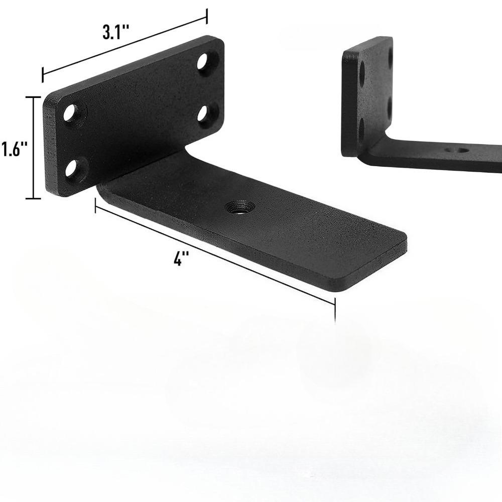 4 Stück Robuste schwebende Regalhalterungen Versteckte Beschläge L-Winkel Industrielles schwarzes Metall Wandmontagehalterungen für Möbel