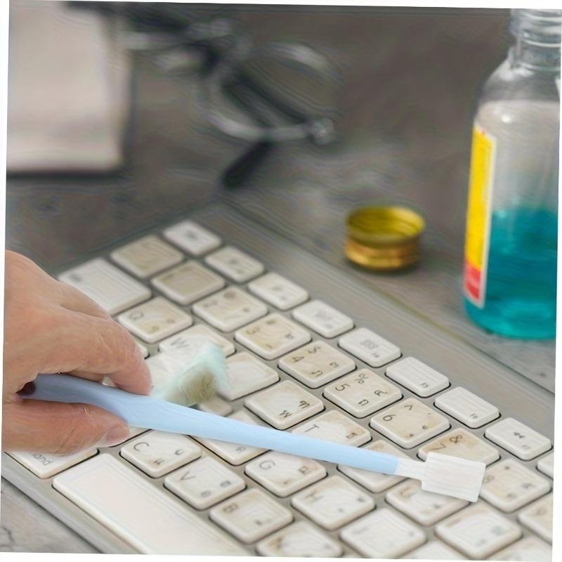 30/50PCS Long Handle Disposable Toilet Brush with Refill Heads Bathroom Crevice Cleaning Scrubber Keyboard Cleaning Tool