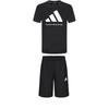 Adidas Taekwondo Round Neck Pullover Fashion Short Sleeve T-Shirt Simple Breathable Lace-Up Shorts Casual Sports Suit ADICLTS24TKP-BW+S21ATMSH3T-BW