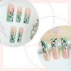 24pcs Floral Pattern Nail Art Set Long Square Press on Nail Acrylic False Nail For Daily Commute Or Special Occasion