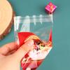 100Pcs Saco de presente de Natal autoadesivo biscoitos doces saco de embrulho festa de ano presente lanche cozimento saco plástico