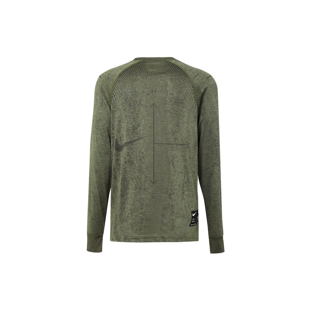 Nike Dri-Fit Adv Axis Einfarbig Rundhals Schnelltrocknend Lässig Langarm T-Shirt Herren Tops Mittel-Olive FB8533-222