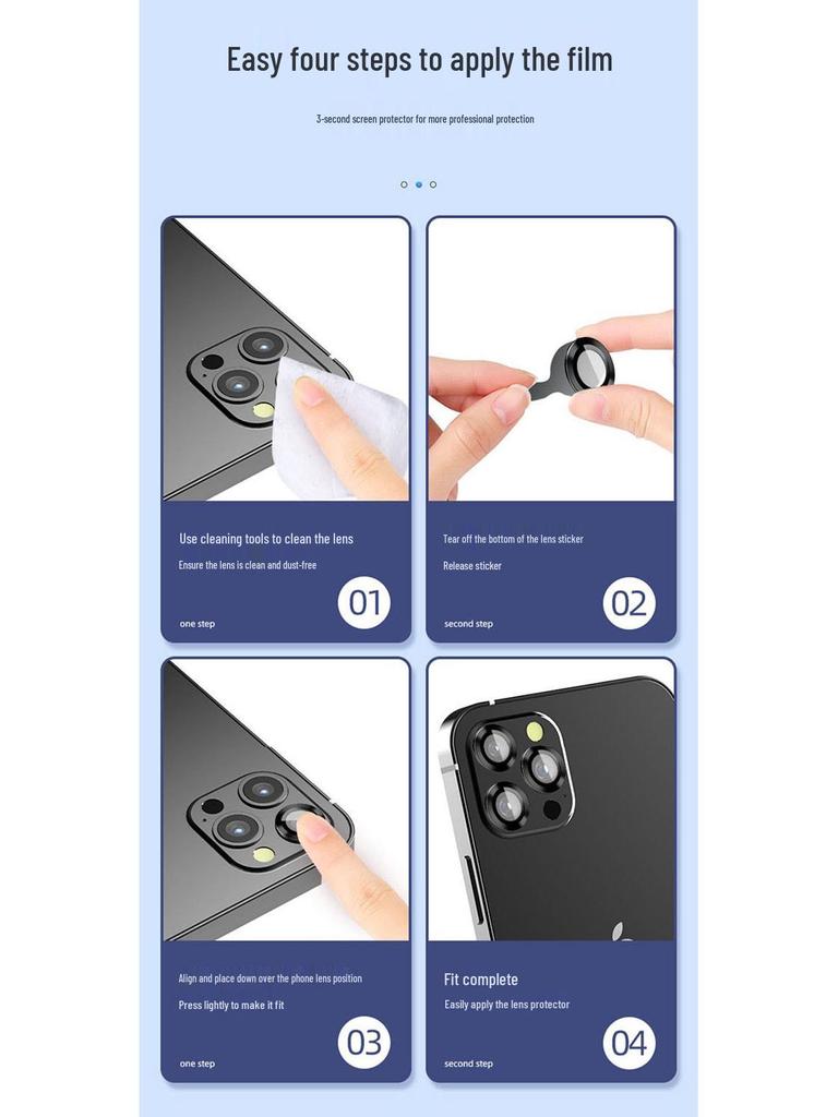 iPhone 14 Pro Max Lens Film: Metal Diamond Camera Protection Ring