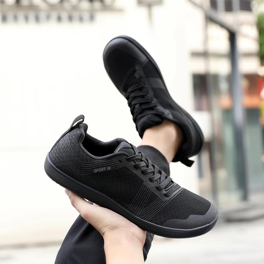 Zapatos minimalistas descalzos Zapatos de entrenamiento cruzado Antideslizantes Puntera ancha Zapatos para caminar Transpirables Ligeros Zapatillas de tenis para Hombre Mujer