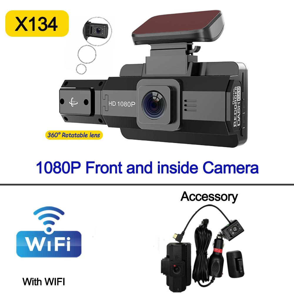 1080P Dual Camera Dash Cam For Cars WIFI APP Car DVR 3Inch Video Recorder Front inside Camera Black Box G-Sensor Car Accessory