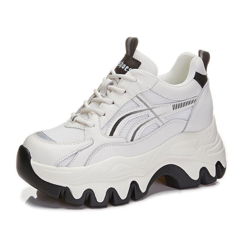 Inner height increase spring and autumn new dad shoes platform small sports and leisure shoes 34 чёрный