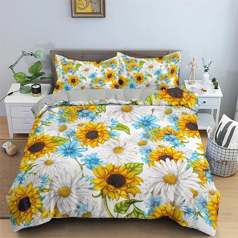 Tropical Plant Bedding Set Green Leaves Duvet Cover with Zipper Closure Comforter Cover Queen King Full Polyester Quilt Cover