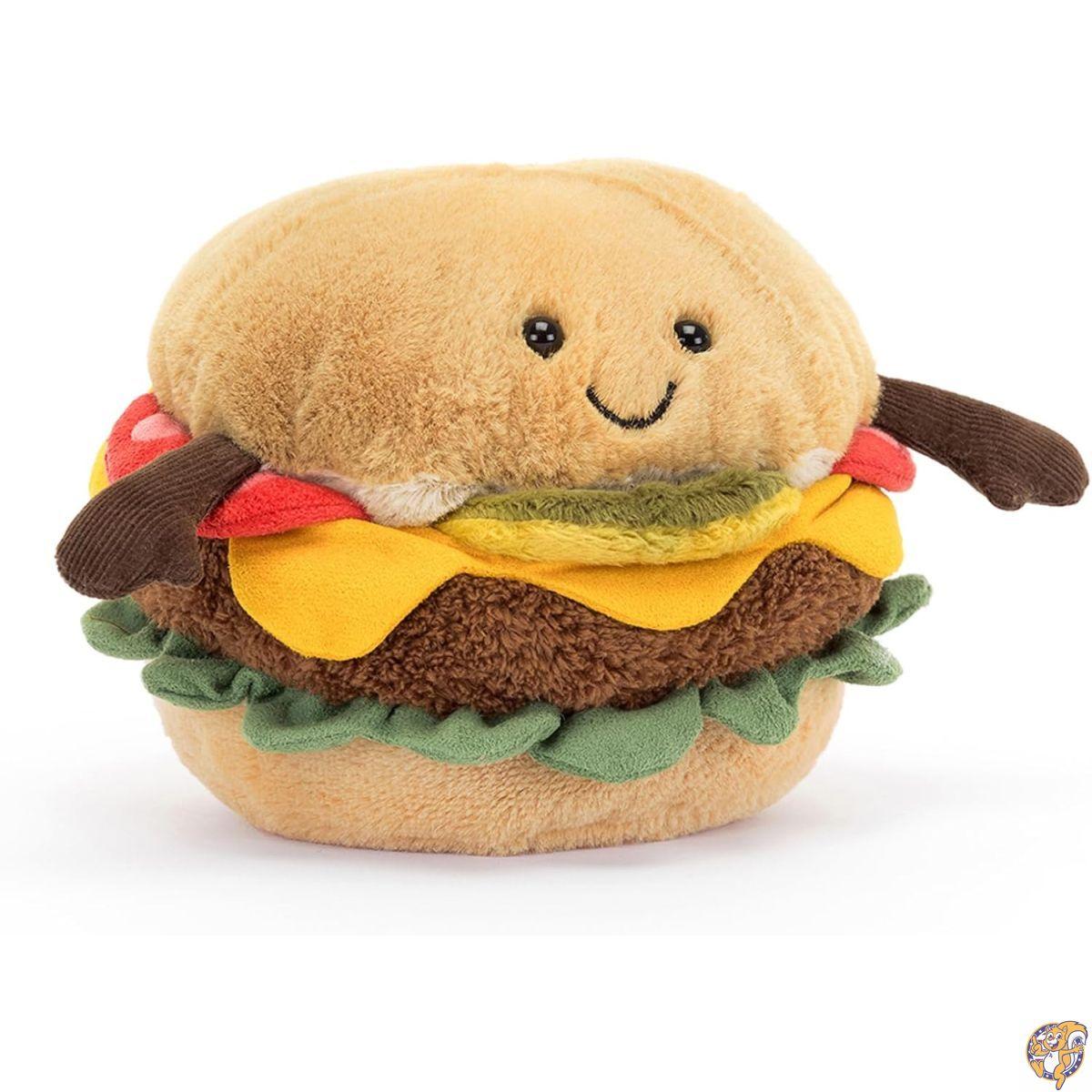 Jellycat Amuseables Hamburger Plush Toy 4.5 Inch Food Fun Gift Idea