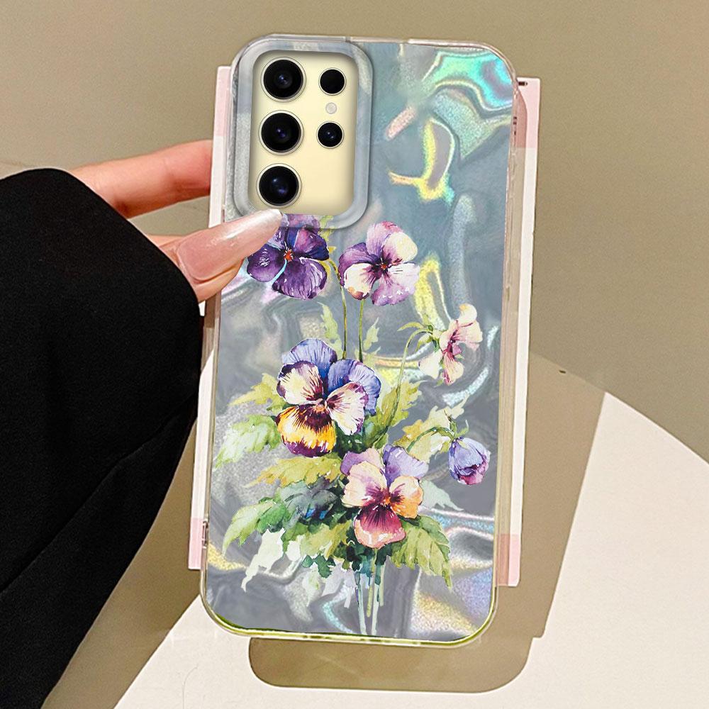 

Летний розовый чехол для телефона с цветами розы для Samsung Galaxy S25 S24 S23 S22 S21 FE Plus Ultra Задняя силиконовая крышка для сумок для девочек Samsung Galaxy S24 FE белый