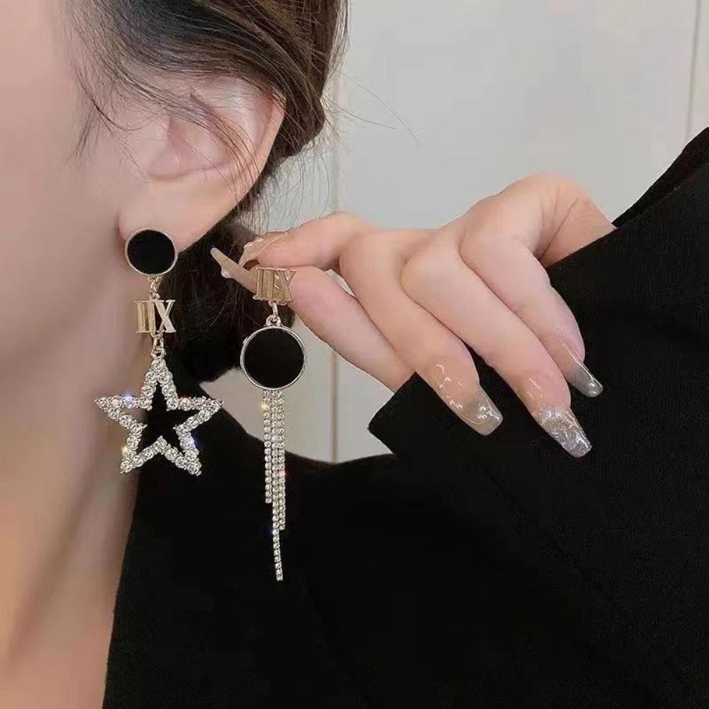 Hollow Golden Metal Double Color Rhombus Shape Dangle Earrings for Women Lattice Drop Earrings Geometry Party Punk Jewelry