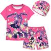 20913 2pcs/set Multi-color Kids Girls Lily Lovebraids Swimsuit Swimwear Top Shorts Sets